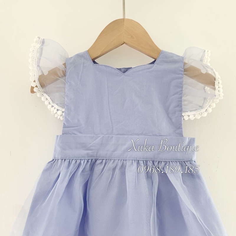 Váy Bé Gái VIRGIL KIDS Váy Cánh Tiên Màu Xanh Cực Xinh, Hàng Quảng Châu Cao Cấp Cho Bé 1 - 5 tuổi [Ảnh Thật]