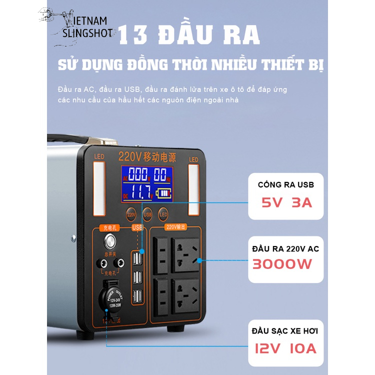 Trạm sạc dự phòng di động - nguồn điện di động du lịch dã ngoại 200.000-500.000 mAh sạc nhanh- nguồn ra 220V-DCP17