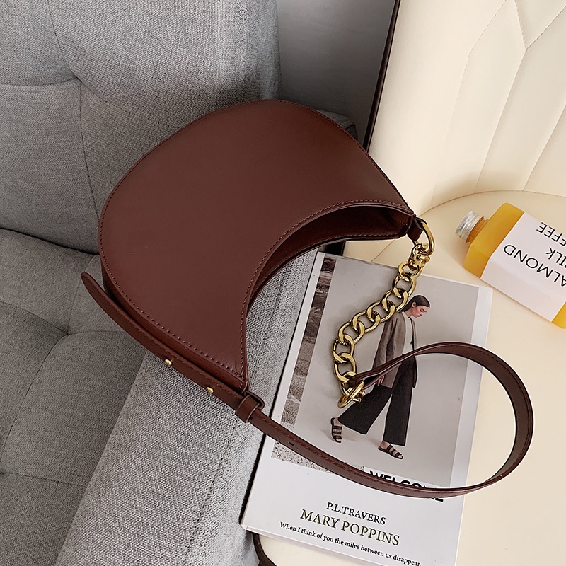 Túi Đeo Vai Phối Dây Xích Thiết Kế Phong Cách Vintage Thời Trang