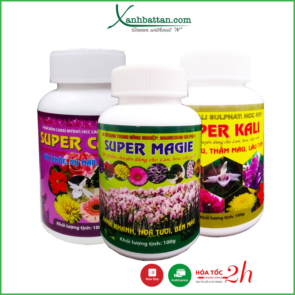 Combo Bộ Ba Super Canxi - Super Magiê - Super Kali Kích Rễ, Xanh Lá Và Dưỡng Hoa Cho Phong Lan