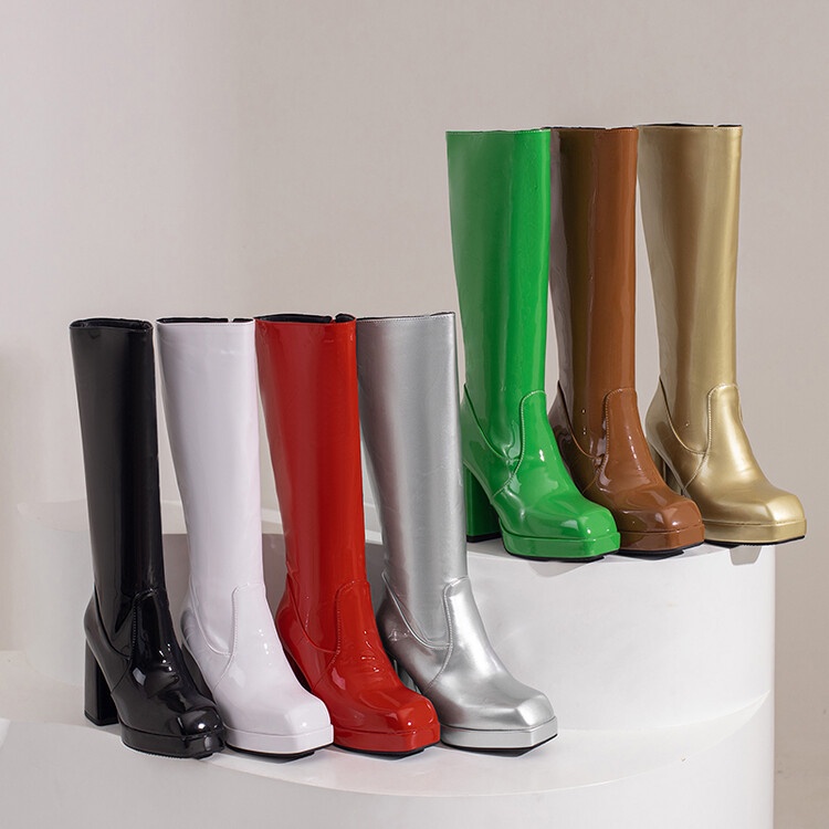Giày Bốt Cao Gót Đế Dày Co Giãn Không Thấm Nước Phong Cách Âu Mỹ Size 35-48 Thời Trang Thu Đông Mới Cho Nữ