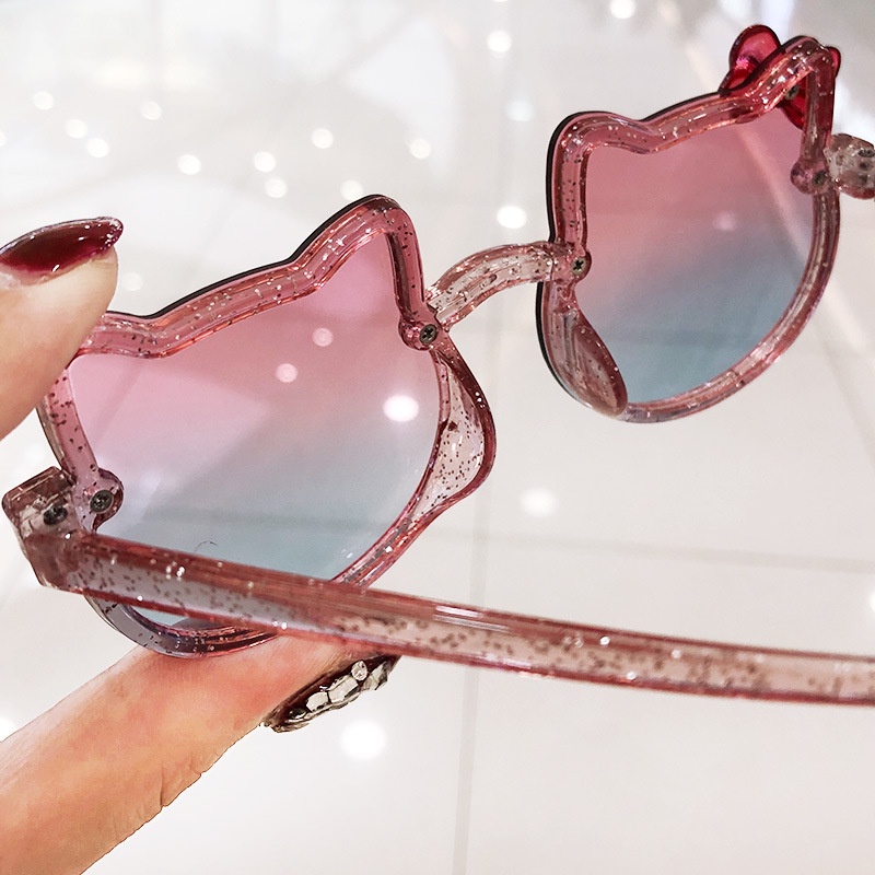 Kính mát gọng tròn màu trơn chống tia UV400 thời trang cho bé