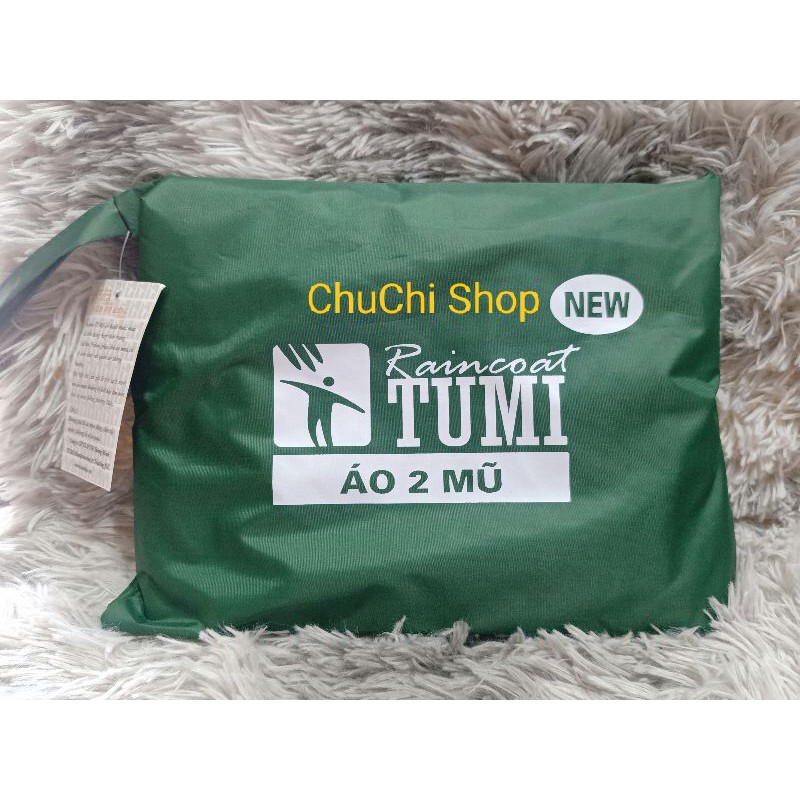 Áo mưa 2 mũ cánh dơi Tumi siêu nhẹ, raincoat