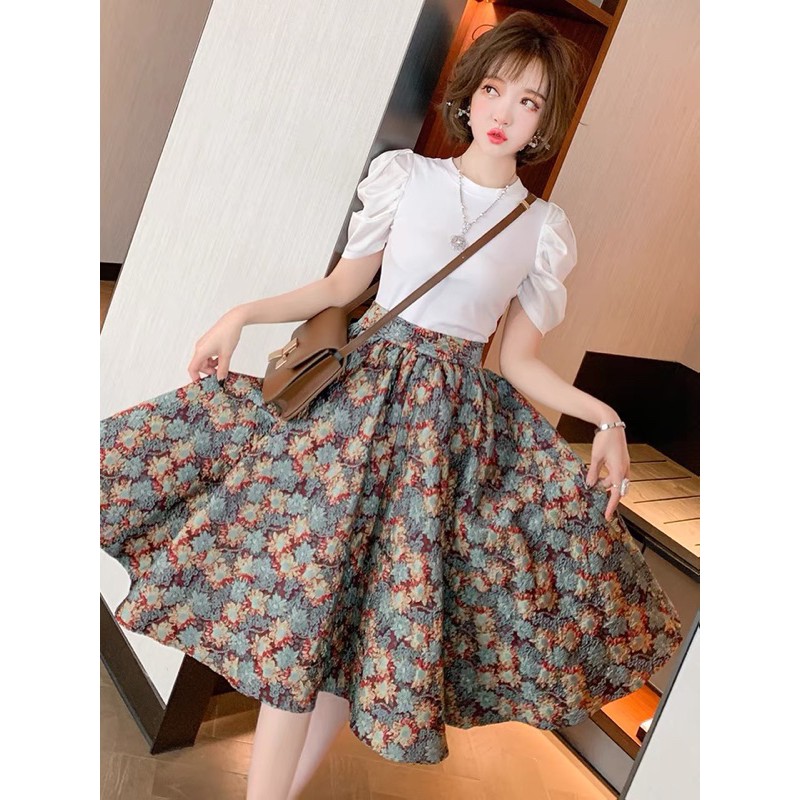 (k có sẵn) set váy xoè miuco vải gấm thời trang chính hãng 2503