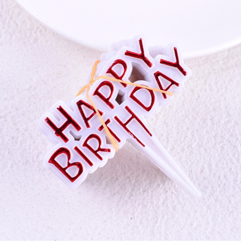 25 Que Cắm Trang Trí Bánh Chữ Happy Birthday Xinh Xắn