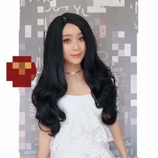 tóc giả Nguyên đầu 2 mái xoăn + lưới trùm