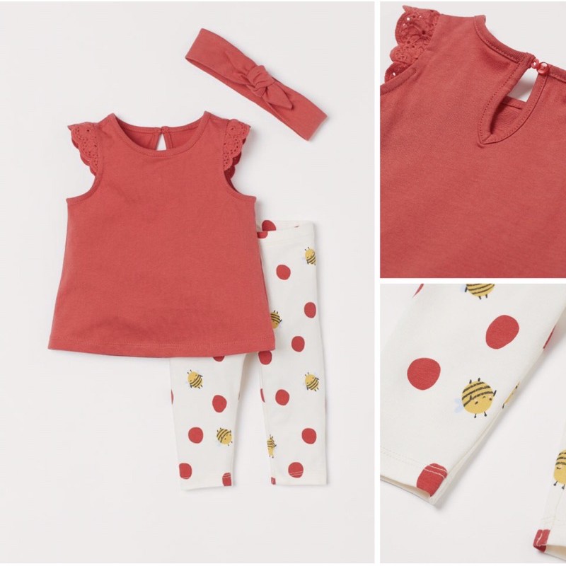 Set bộ kèm băng đô mẫu mới năm nay xinh xắn săn sale UK sz  2-3y