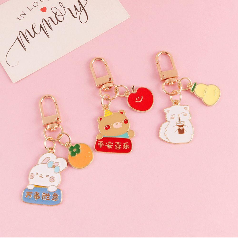 Móc Chìa Khóa Hình Động Vật Trái Cây Dễ Thương Sáng Tạo