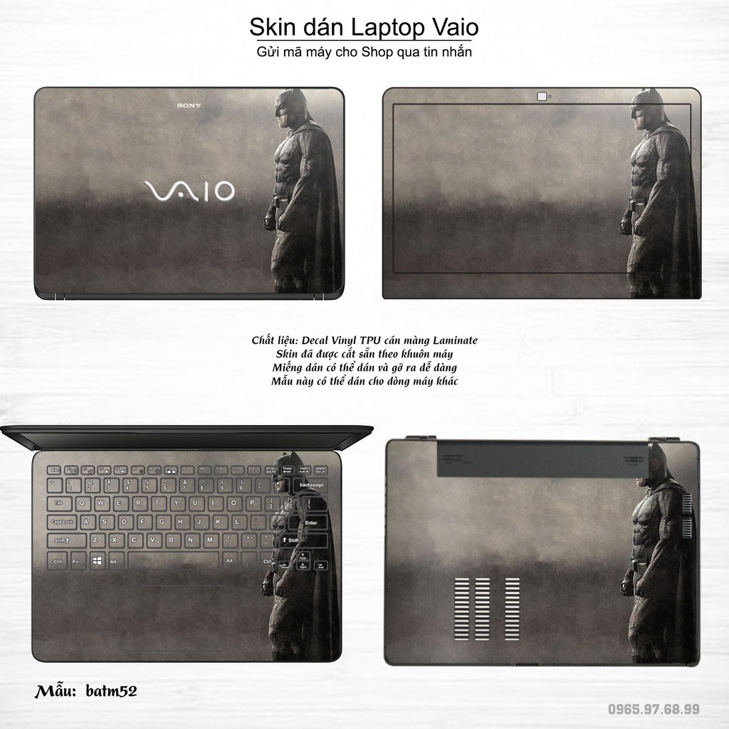 Skin dán Laptop Sony Vaio in hình Người dơi _nhiều mẫu 3 (inbox mã máy cho Shop)