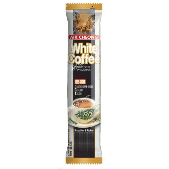 Cà phê trắng white coffee Aik Cheong Less Sugar (ít đường) - 1 gói nhỏ(40g)