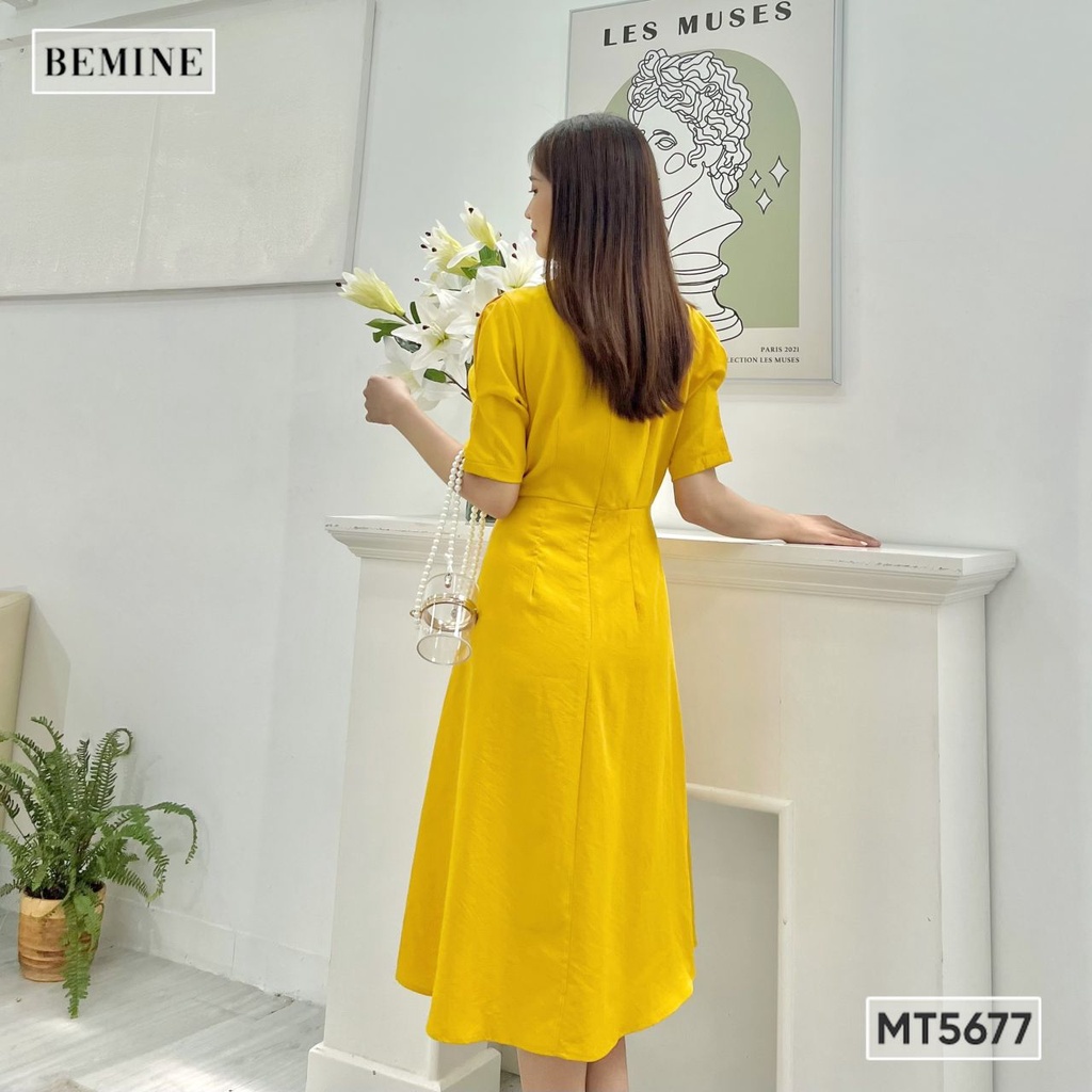 Đầm rút eo cổ tròn BEMINE MT5677