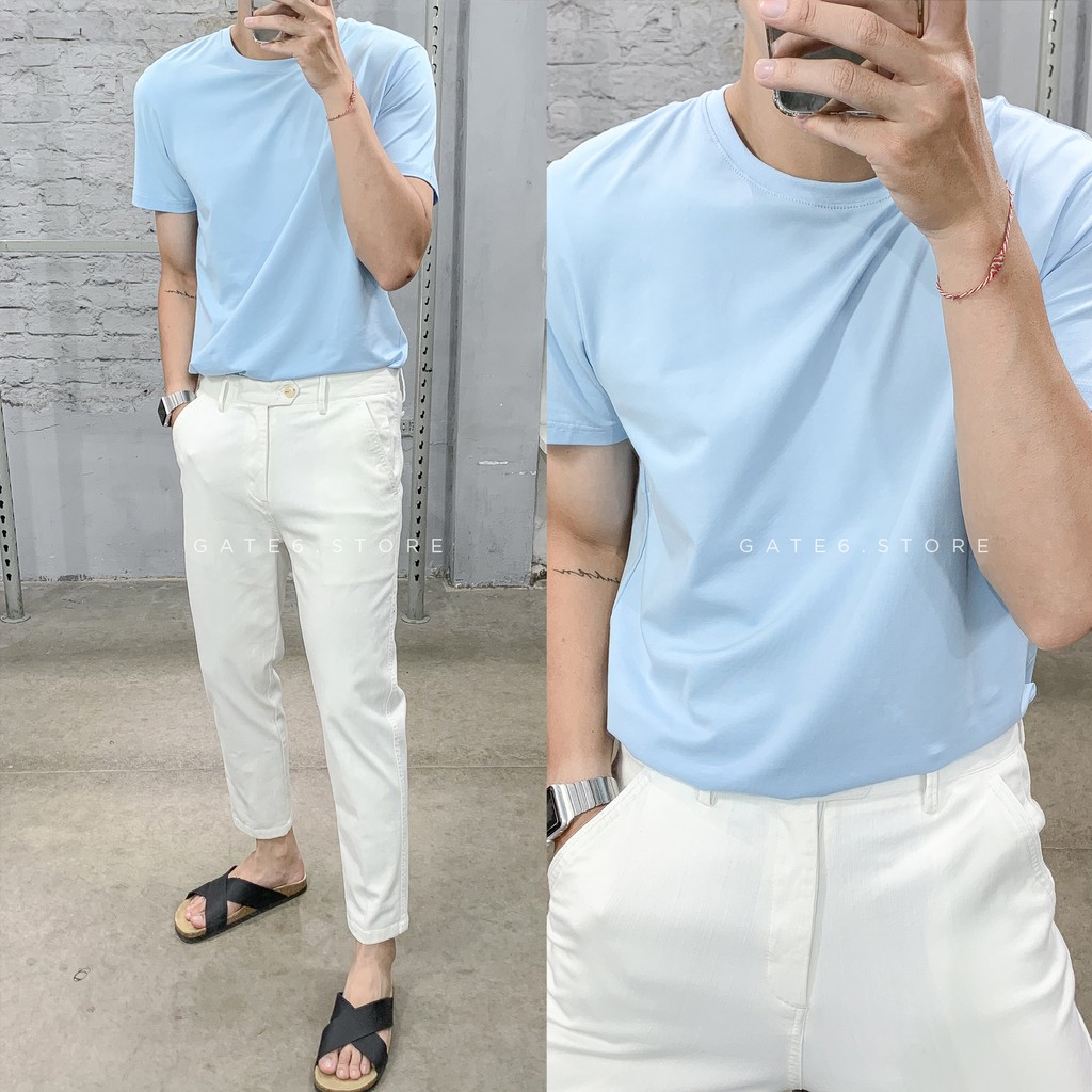 Áo Phông Nam ZR trơn form slimfit, thun 100% Deluxe Cotton siêu co giãn GATE6 - #4509