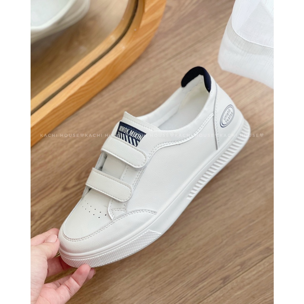 Giày thể thao sneaker nữ basic gót đen quai dán mẫu MM2206 – Kachi House