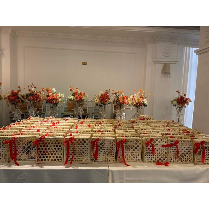 Siêu rẻ đẹp hộp tre đựng bánh đựng quà size 25*25H10cm