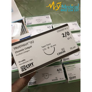 Chỉ phẫu thuật cpt trustigut chromic catgut 2/0 c30a36