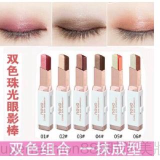 Thỏi phấn mắt hai màu gradient nhung mịn ánh ngọc trai novo 6 màu tùy chọn