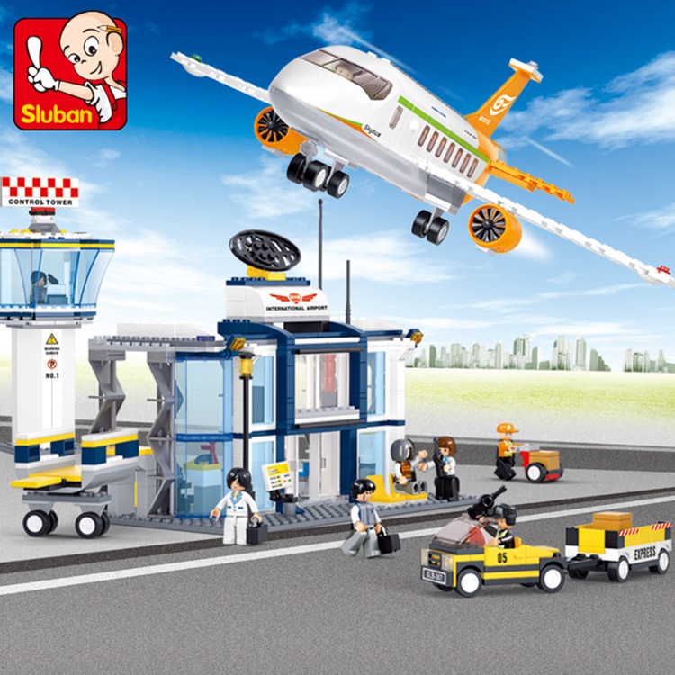 Đồ Chơi Lắp Ráp Kiểu Lego Cảng Hàng Không , Máy Bay Boeing Model B0367 (678 Mảnh Ghép)