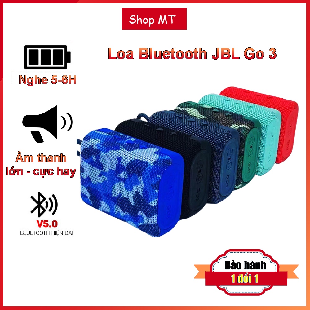 Loa bluetooth mini jbl go 3 Fullbox New 100% giá rẻ nhỏ gọn tiện lợi âm thanh to rõ pin 5h Bảo hành 3 tháng 1 đổi 1