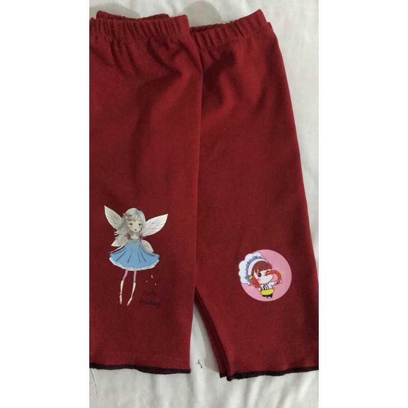 COMBO 3 QUẦN legging lửng thêu bướm trái tim hoặc hình dán cho bé gái (vải cotton Gap)