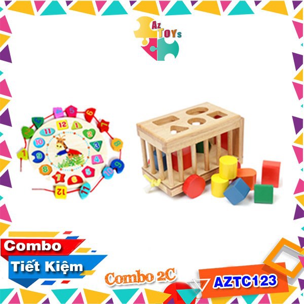 Combo Đồ Chơi Gỗ Phát Triển Toàn Diện Các Kỹ Năng Cho Bé - AZTC123