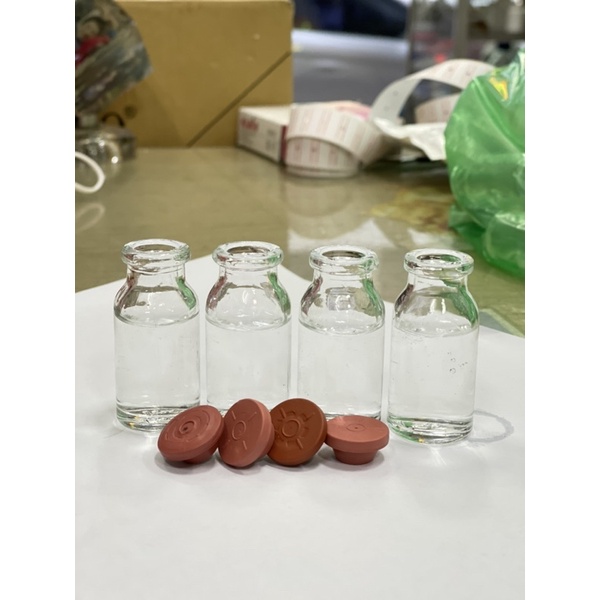 Combo 50 lọ thủy tinh 10ml màu trắng nút cao su