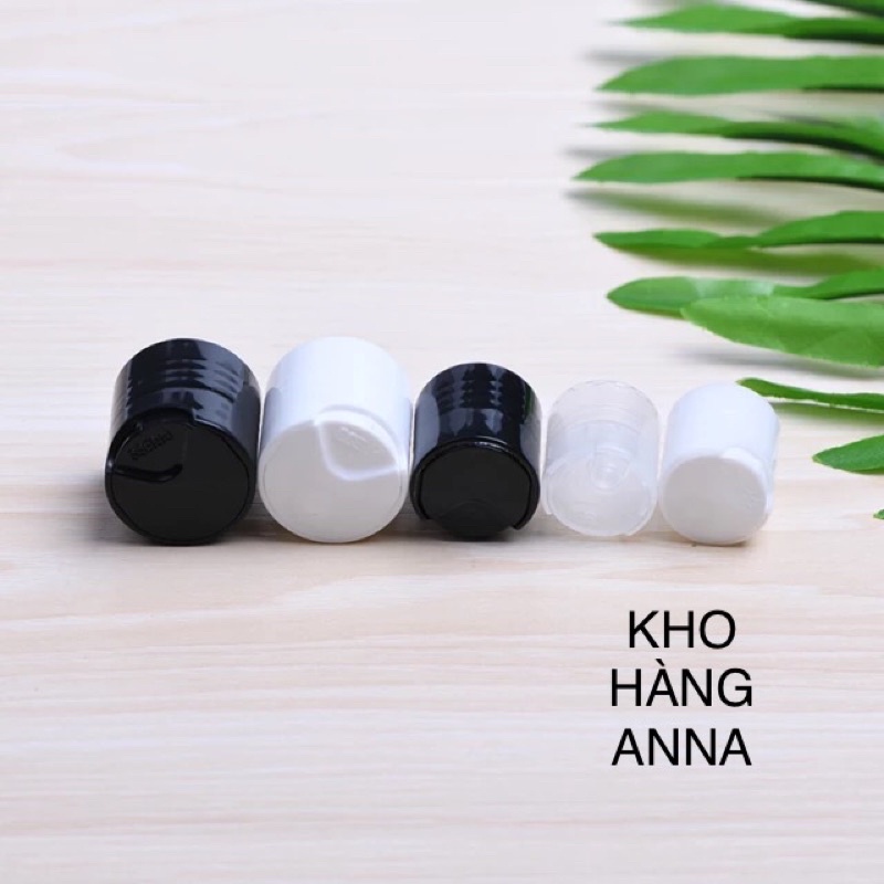 Nắp Nhấn / nắp bật / nắp vặn Đen , trong suốt phi 20/ 24/ 28 - Nắp chai mọi kích cỡ 30ml/ 50ml/ 100ml/ 200ml/ 500ml