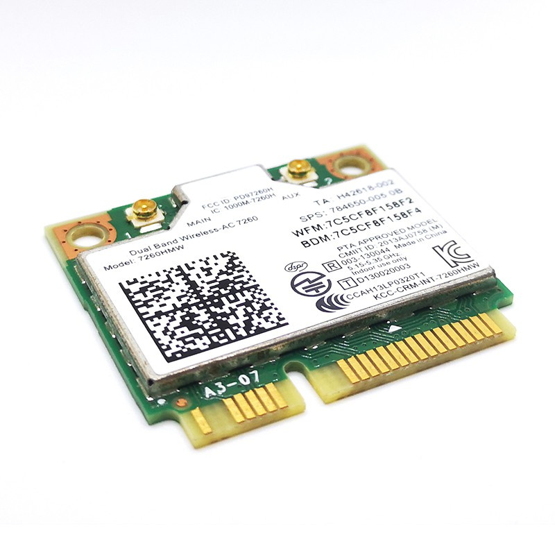 Card Wifi Không Dây Mini Pcie Ac 7260 Pci Express 802.11ac 2x2 Wi-Fi 7260hmw Bluetooth 4.0