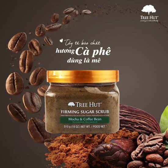 Tẩỷ Tế Bào Chết Toàn Thân Tree Hut - Chiết Xuất Mocha & Hạt Cà Phê 510g - Firming Sugar Scrub - Mocha & Coffee Bean