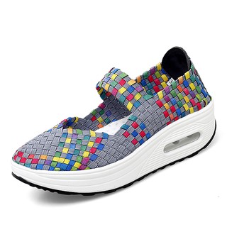 Giày YOZOH dạng dệt đế cao sành điệu cho nữ size 35-44