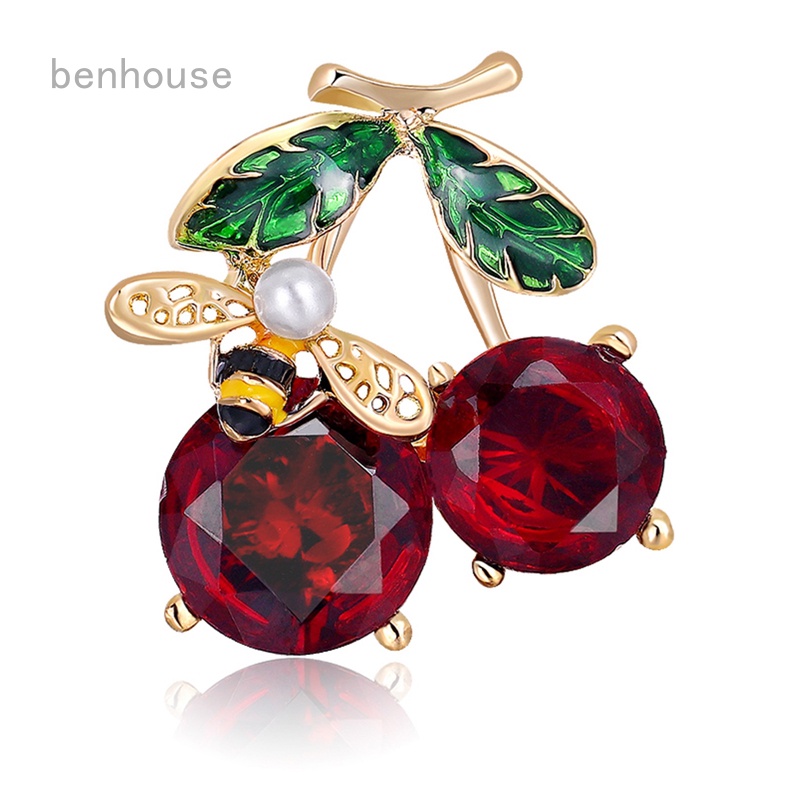 Ghim Cài Áo Hình Trái Cherry Đỏ Dễ Thương Dành Cho Nữ