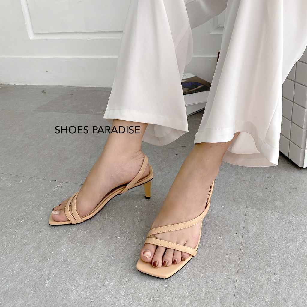 Giày cao gót giày gót nhọn nữ 6p giay quai mãnh giày sandal cao gót shoes paradise sh08