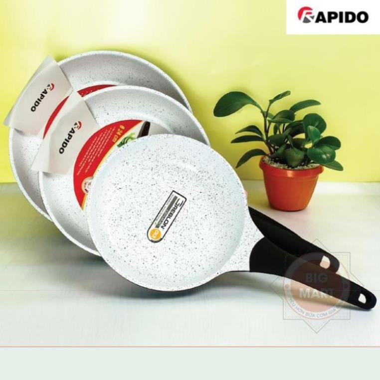 Chảo chống dính Rapido phủ men gốm Ceramic đáy chấm, dùng cho mọi loại bếp - Hàng chính hãng