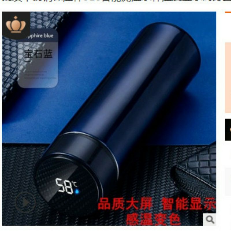 Bình giữ nhiệt 500 ml màu xanh kèm đèn led hiển thị