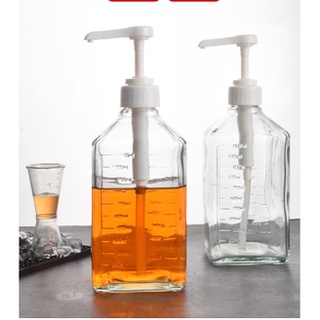 Bình đựng siro bằng thủy tinh 1100ml - nhựa 1600ml có vòi pump định lượng 10ml 1 lần bơm
