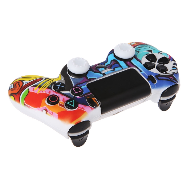 Vỏ silicon bọc tay cầm chơi game PS4 nhiều màu sắc + 2 nút bấm