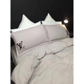 Bộ chăn ga gối thương hiệu LV(vải đũi)
