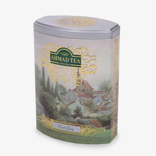 Trà lá pha ấm Bá Tước hộp thiếc bầu dục  - Ahmad Earl Grey Tea (trà lá pha ấm – 100g trà/hộp)