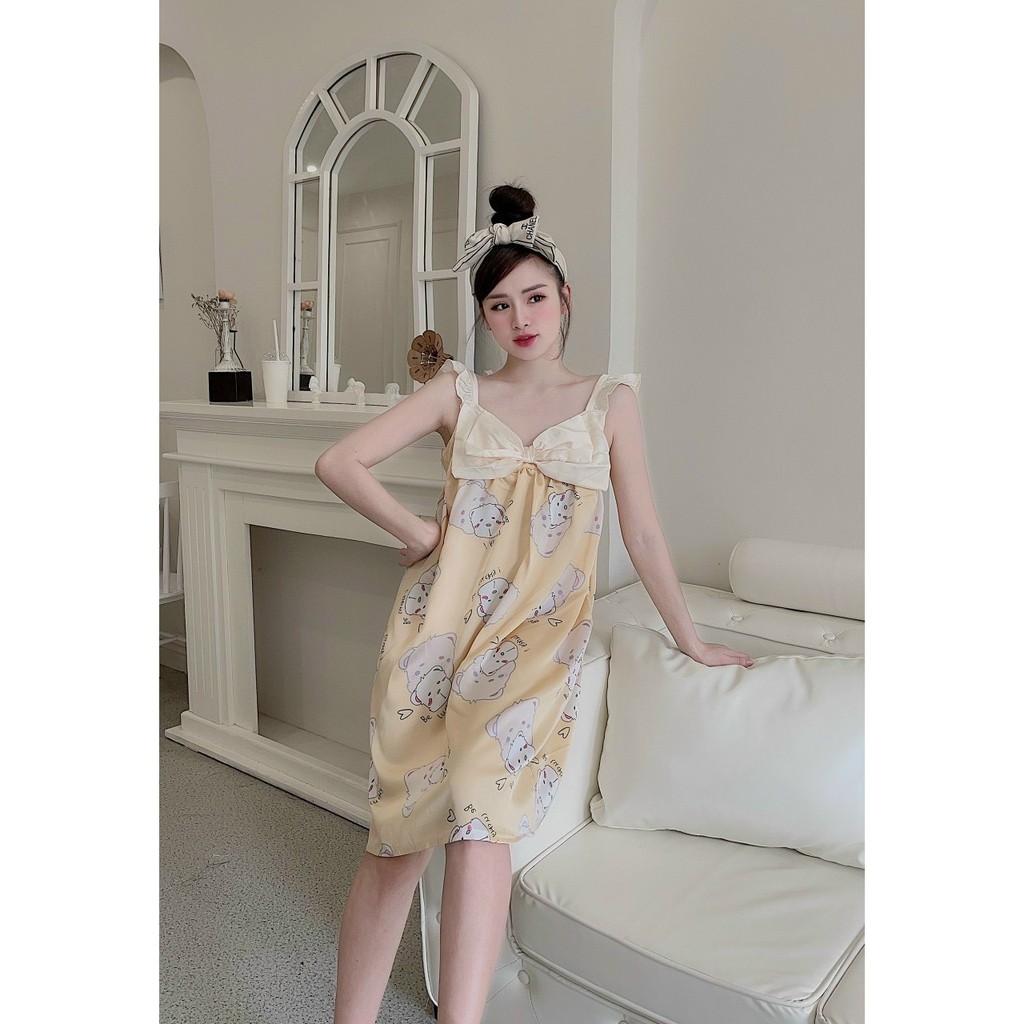 Đầm 2 dây satin, lụa thái 40-58kg | BigBuy360 - bigbuy360.vn