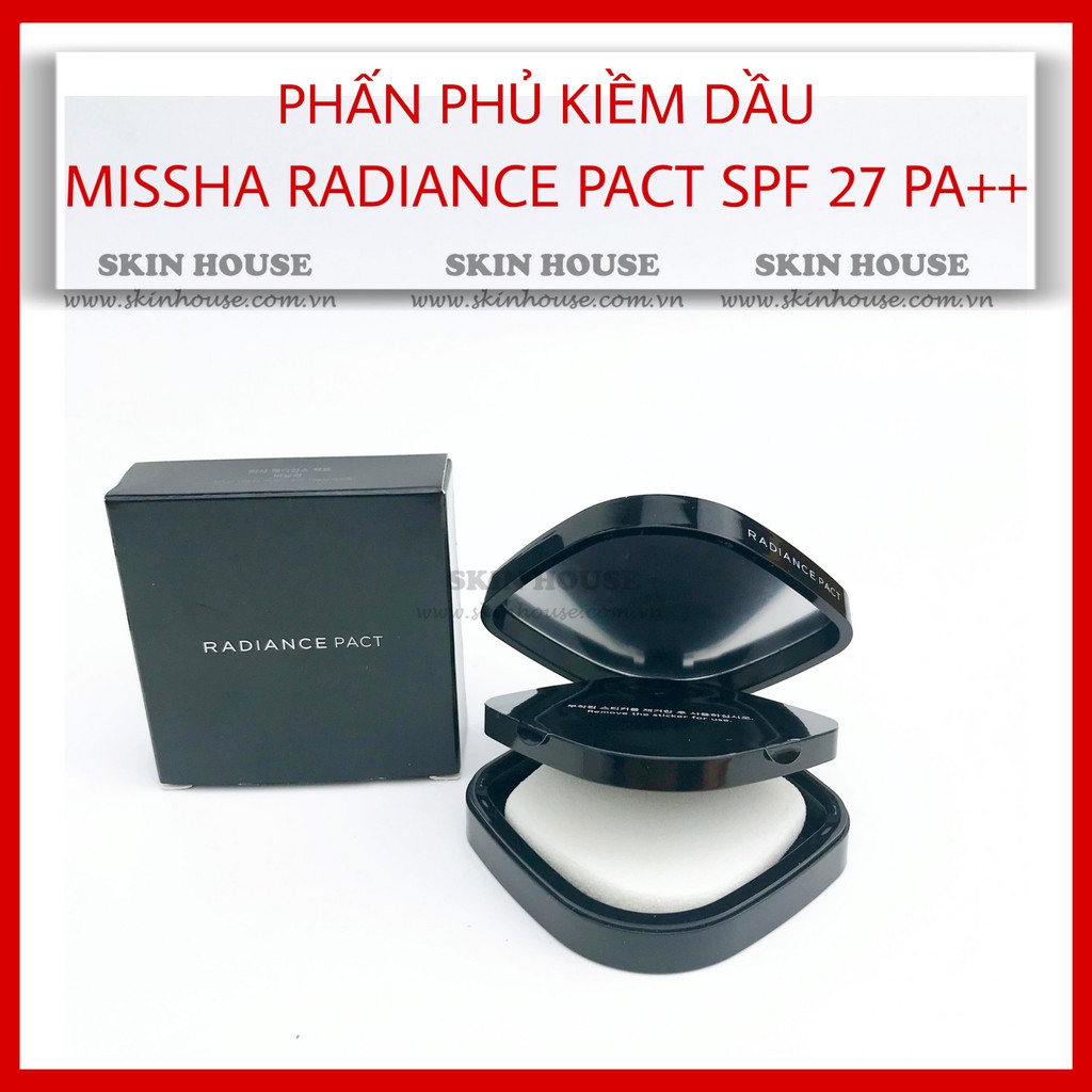 Sẵn - Phấn phủ kiềm dầu Missha Radiance Pact SPF27 PA++ - Skinhouse 0986136861