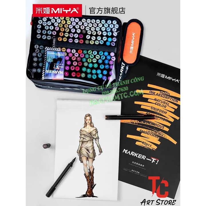 Bộ 60/80 Màu Marker Cao Cấp MIYA ( Professional hand-painted marker)