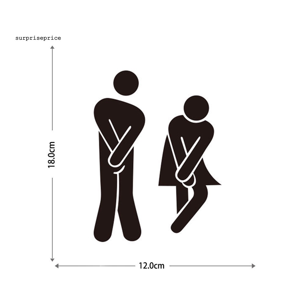 Miếng dán hình kí hiệu nam và nữ trang trí cửa toilet tiện dụng