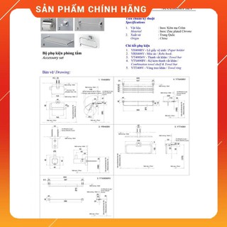 Bộ phụ kiện Toto YS408N5V - 5 món