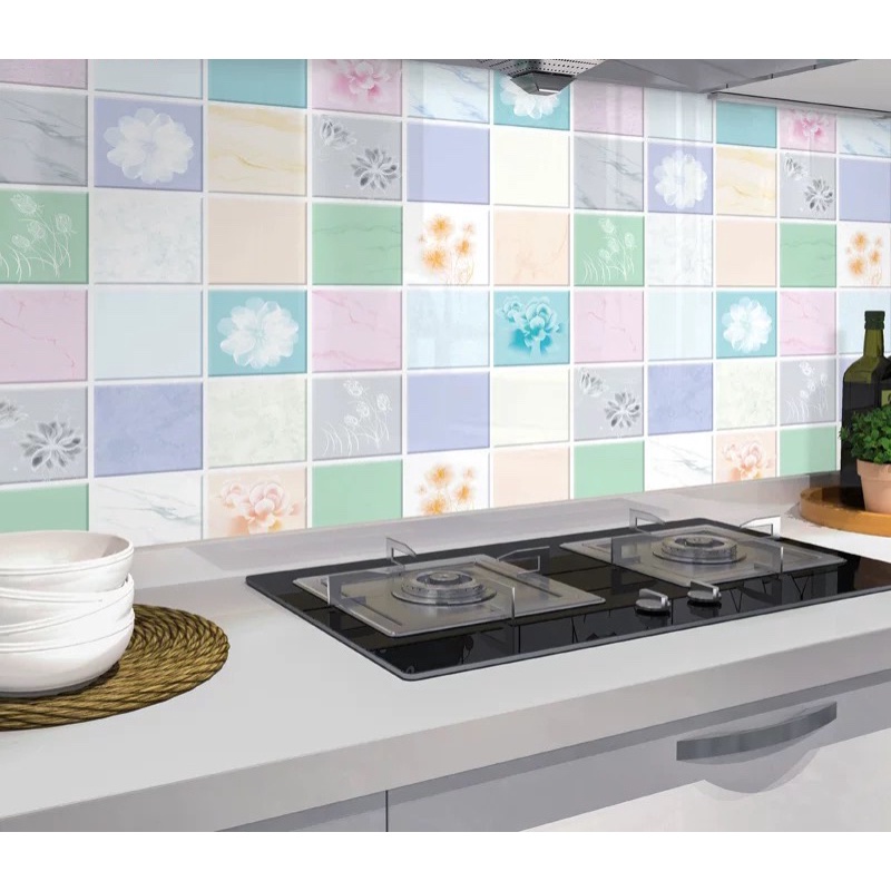 1m dài decal dán bếp tráng nhôm cách nhiệt 60cm Ô HOA MÙA XUÂN