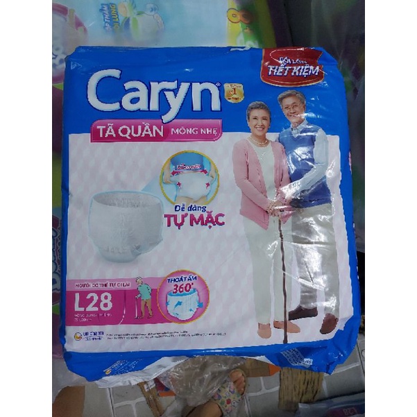 (Tặng 4m)Bỉm quần người lớn Caryn M32/L28/XL24