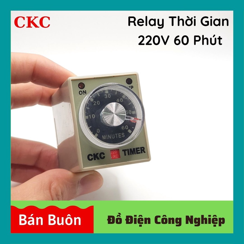Relay thời gian CKC 220V 60 phút, rơ le thời gian, ckc 220v 60M