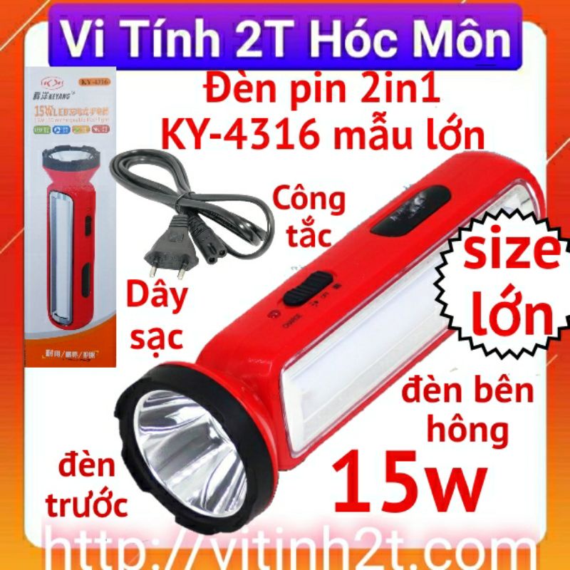 Đèn pin LED cầm tay đa năng 4316 đèn pin 2in1 KY-4316