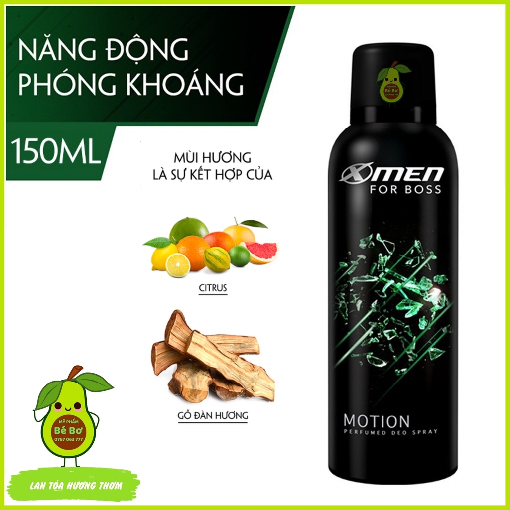 XỊT KHỬ MÙI XMEN FOR BOSS 150ML - Xịt ngăn mùi hương nước hoa kháng khuẩn ngăn mồ hôi thơm lâu