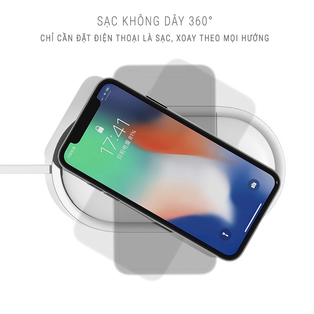 Pin Sạc Không Dây iPhone 5000mAh Kèm Dock Nhôm Nguyên Khối Xiaomi OneSoul 105x MINIGOO