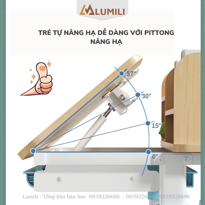 bàn ghế học sinh chống gù chống cận R28 bàn học sinh thông minh cho bé nâng hạ dễ dàng nghiêng pittong size lớn cho trẻ