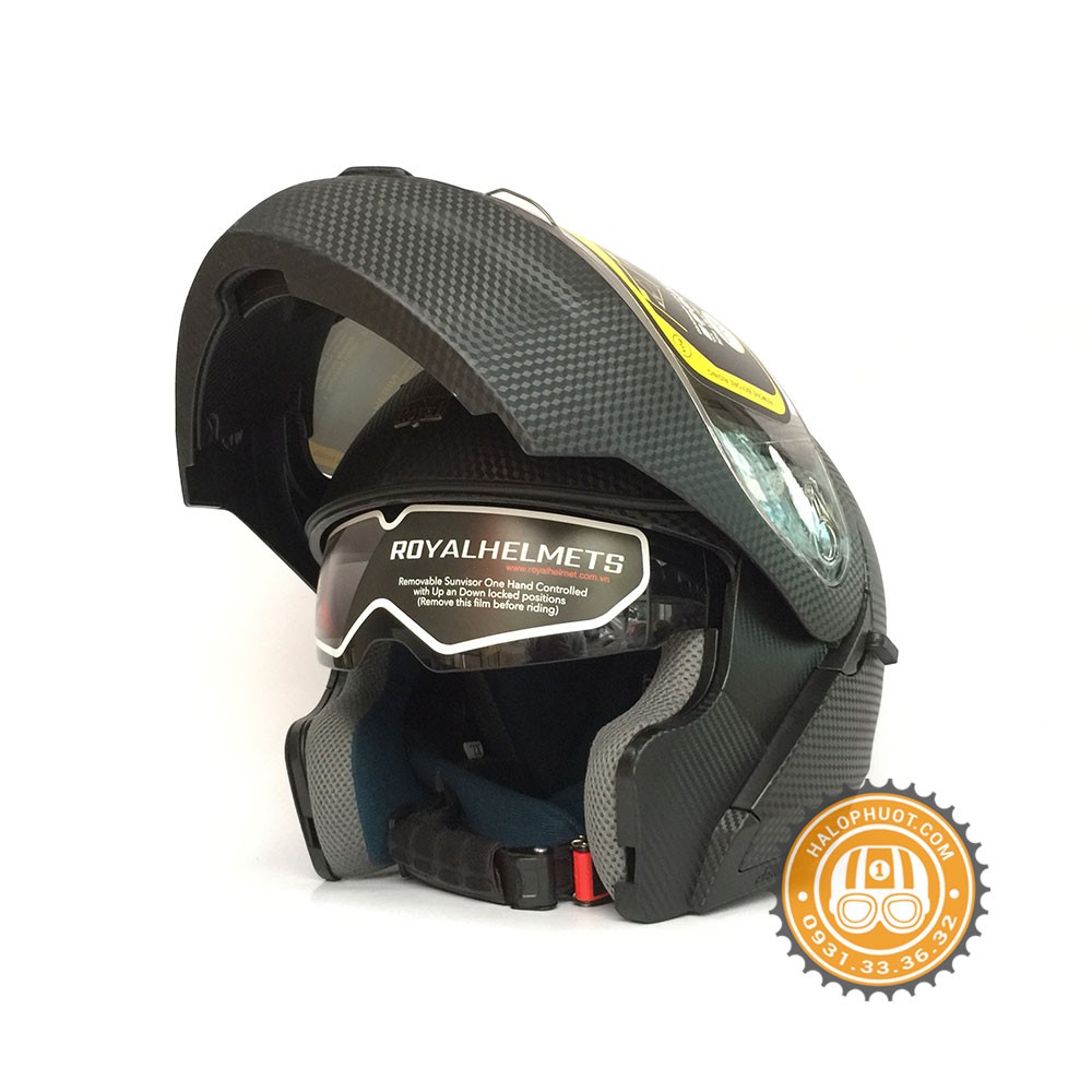 Nón bảo hiểm Fullface Lật hàm 2 kính Royal M179